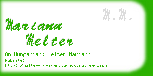 mariann melter business card